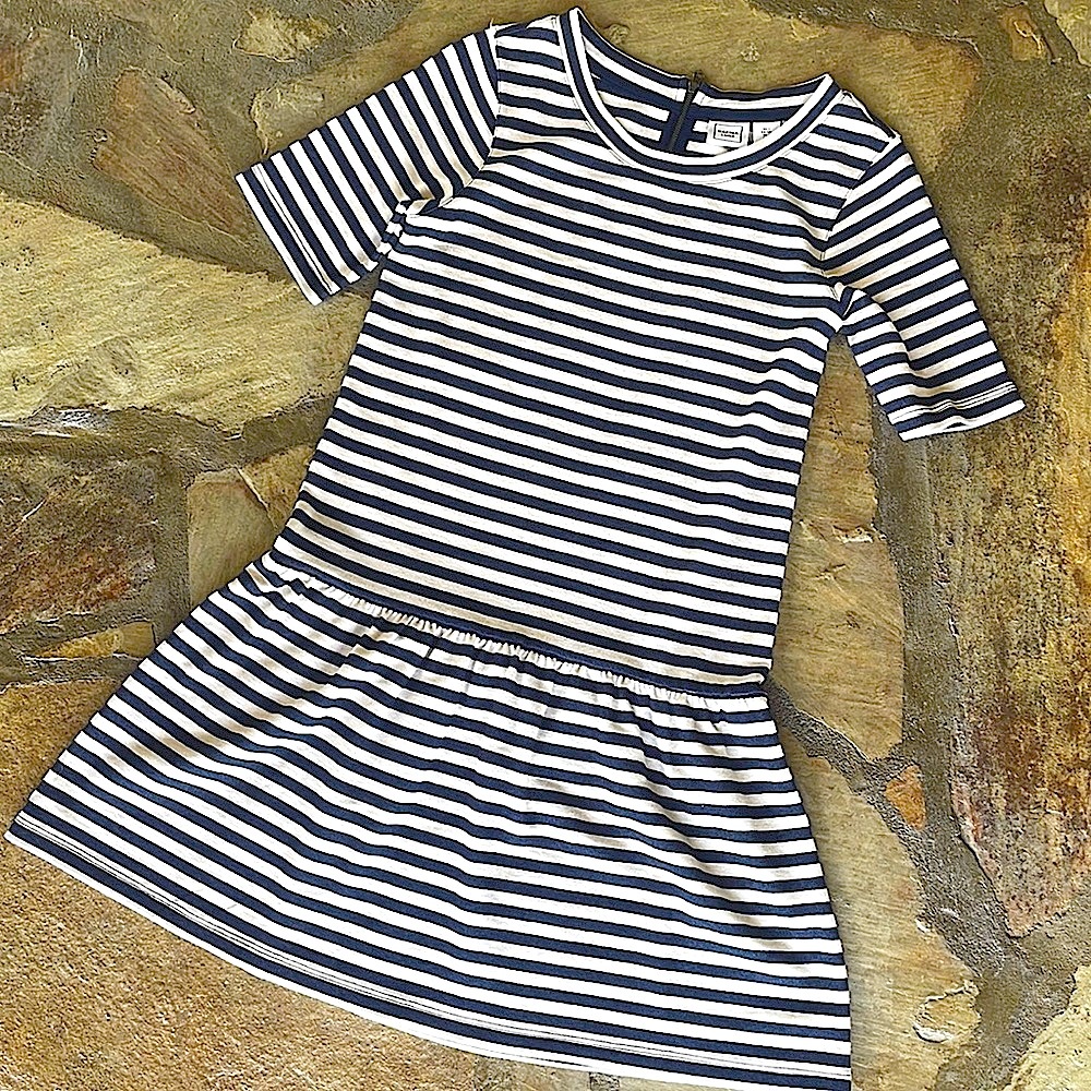 Marina Luna Navy and Cream Dress